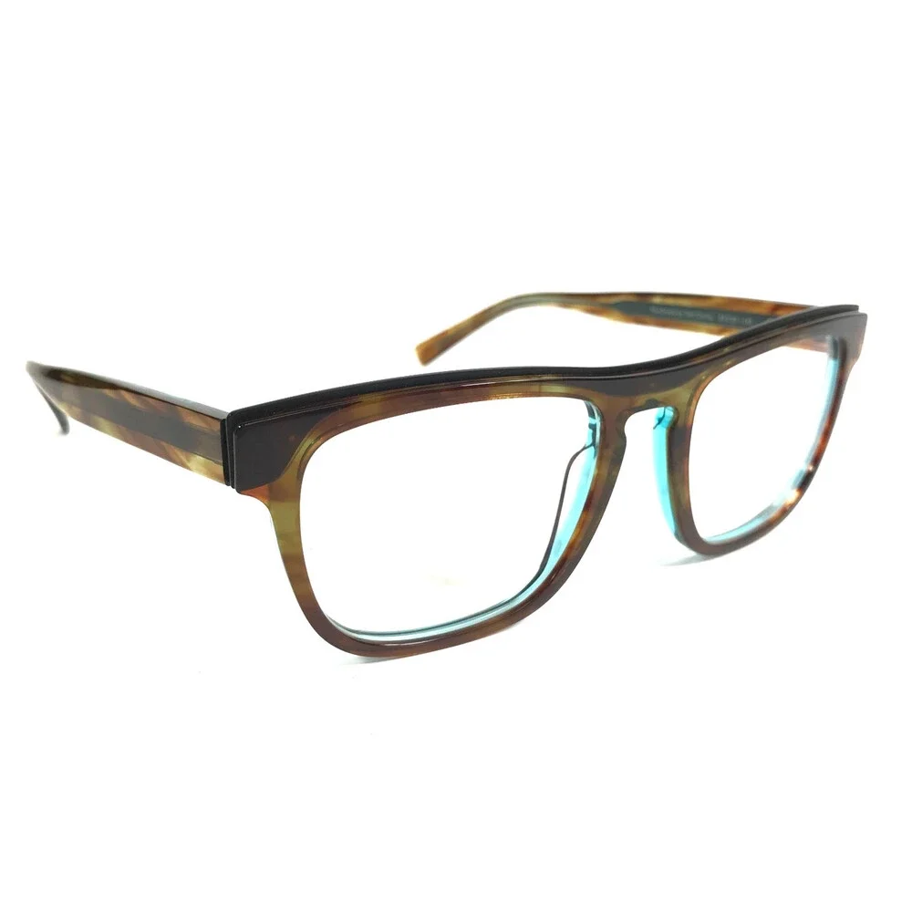 Tom Davies Eyeglasses Frame TD706 Col. 2060 Brown Horn Clear Blue 53-20-145